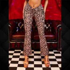 NWT Snakeskin Flared Pants